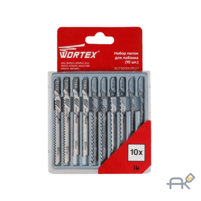 Набор пилок для лобзика универсальный 10 шт. WORTEX (2 шт каждой: T118A. T119BO. T144D. T101B. T127D) (WJTS000U11027)